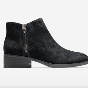 NIB Cole Haan Hayes Gore Suede Bootie Black Size 6.5B